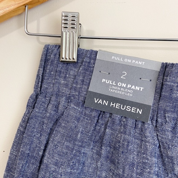 NWT Van Heusen Blue Linen Joggers with Elastic Waistband - Picture 5 of 6